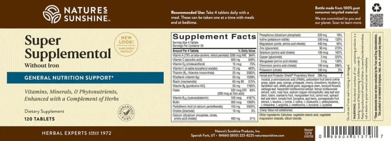 Super Supplemental Vitamin & Mineral (without Iron) - Image 4